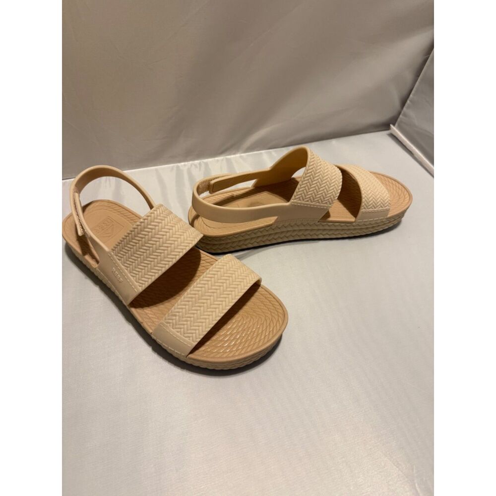 Reef Women’s Beige Platform Slingback Sandals Size 8 F24